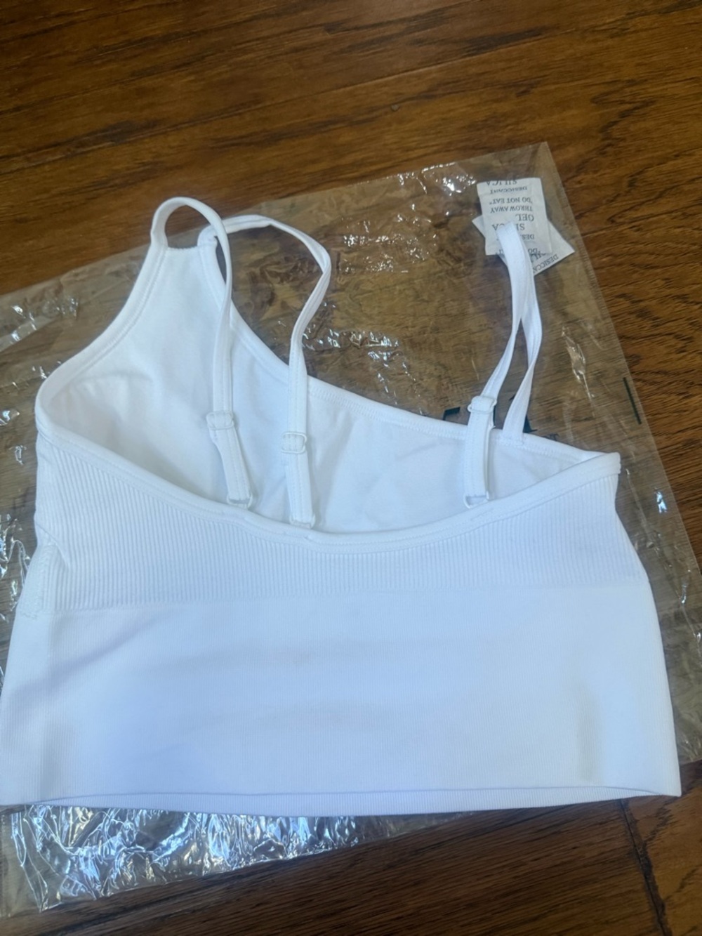 White Ribbed Asymmetrical One-Shoulder Tank - Picture 2 of 3